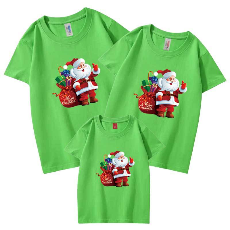 Ropa infantil hijo ropa manga corta Camiseta proveedor de electricidad Navidad Año Nuevo foto de la familia un regalo de Navidad