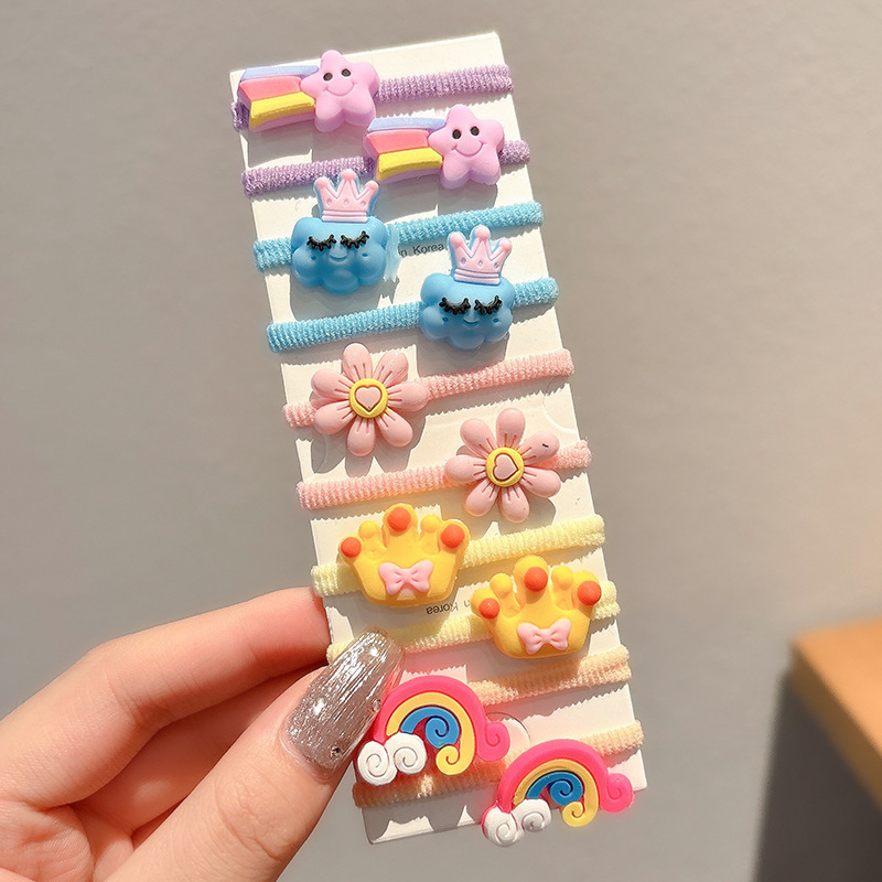 Caricatura encantadora anillo de pelo pulgar no daña el cabello de los niños correa de correa pequeña cuerda de cabello para niñas cuerda de cabello
