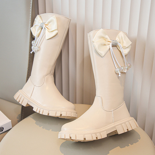 Women's Knee-High Boots Autumn/Winter New Bowknot Long Boots for Girls Fashion Princess Boots Wholesale