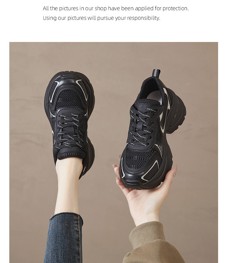 Zhao Yue Luo Xinghe Thick-Soled Silver Lu Si 2025 New Model Women's Dad Genuine Leather Height-Increasing Casual Sports_vogvips.com