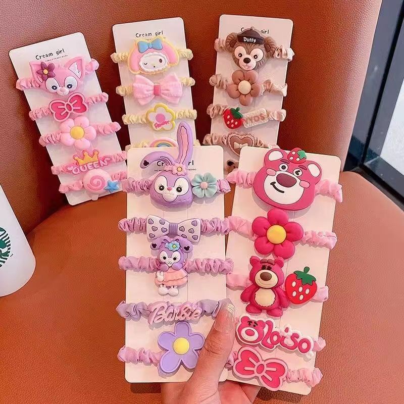새로운 스타 Dailou 어린이 헤어 밴드 딸기 곰 고무 밴드 헤어 타이 아기 고무 밴드 슈퍼 요정 두꺼운 달콤한 헤어 액세서리