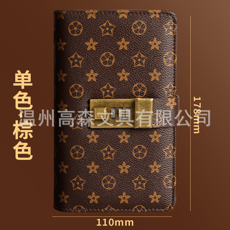 Bloqueo de contraseña transfronterizo, depósito en efectivo, libro de almacenamiento de moneda conmemorativa de billetes de gran capacidad, carpeta de almacenamiento de dinero de cuero PU retro