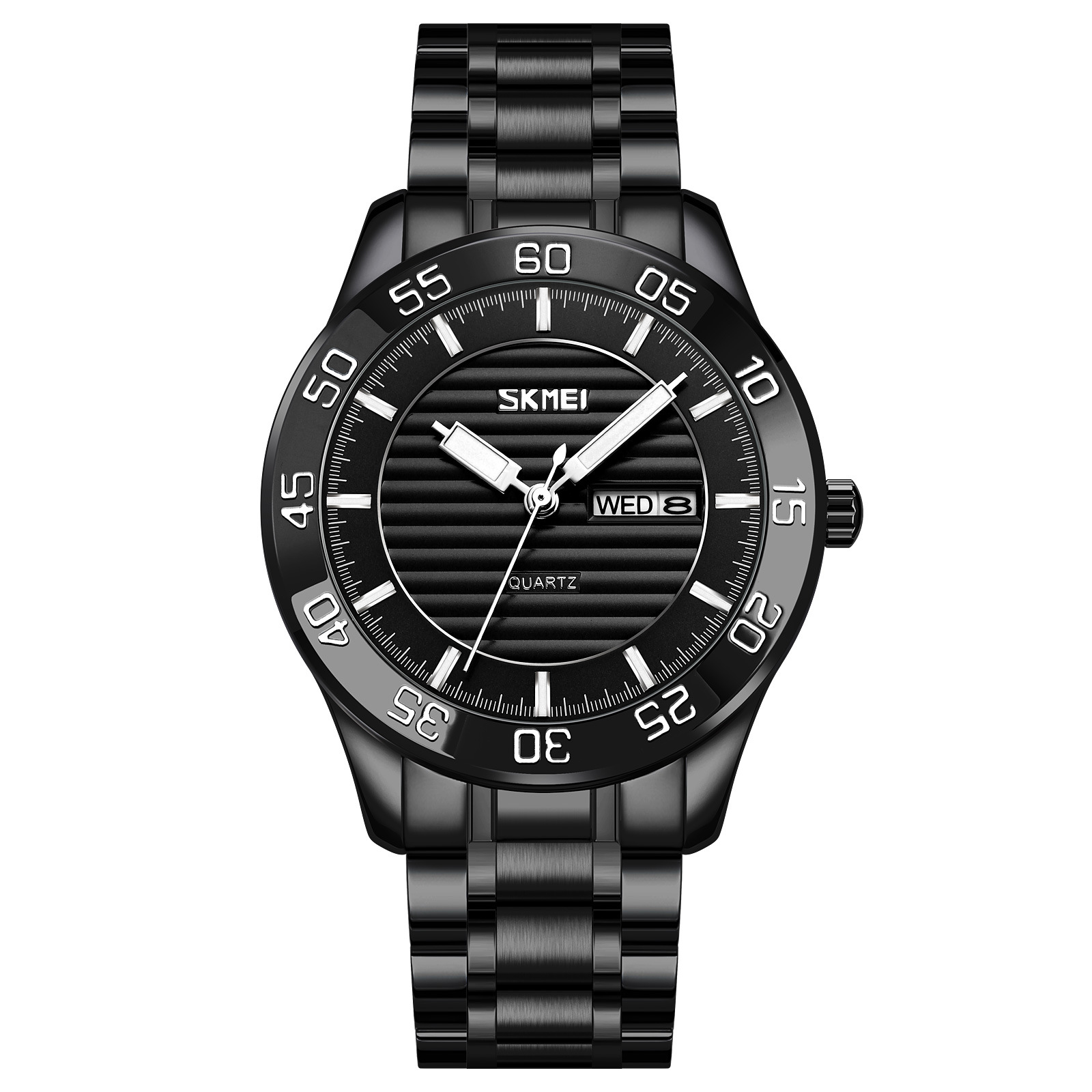 Momento de acero sólido reloj de hombre calendario de ventas calientes transfronterizas reloj de negocios reloj de cuarzo impermeable comercio exterior al por mayor
