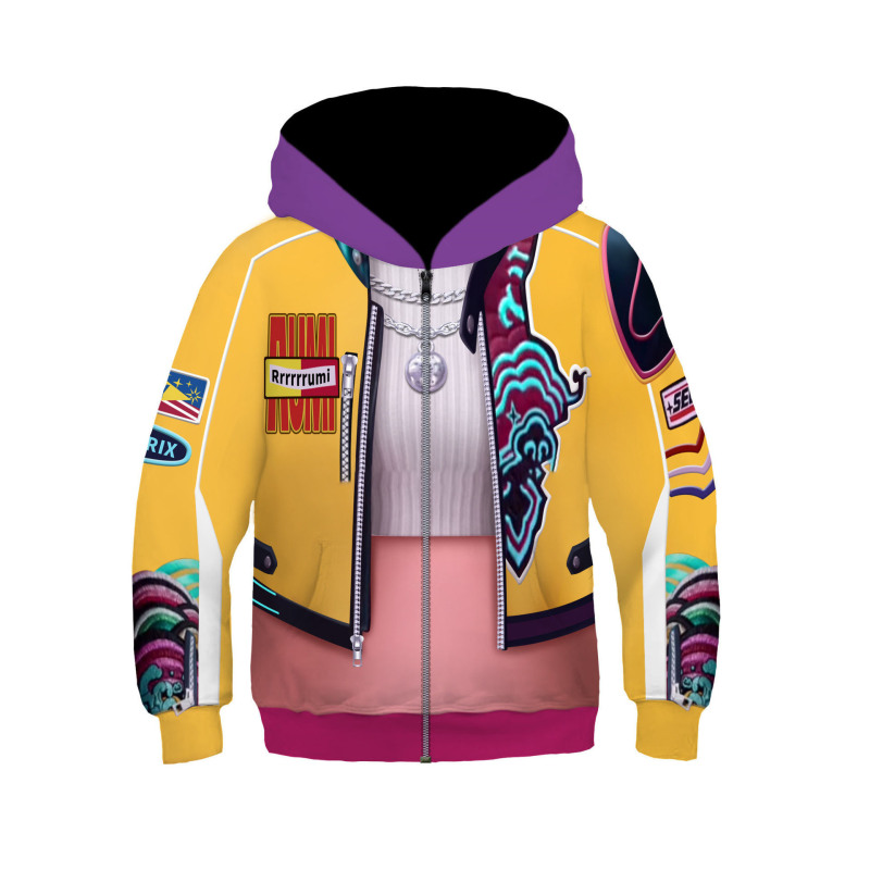 万圣节新品韩流女团K-POP猎魔女团cos服鲁米儿童印花飞飞袖连衣裙|undefined