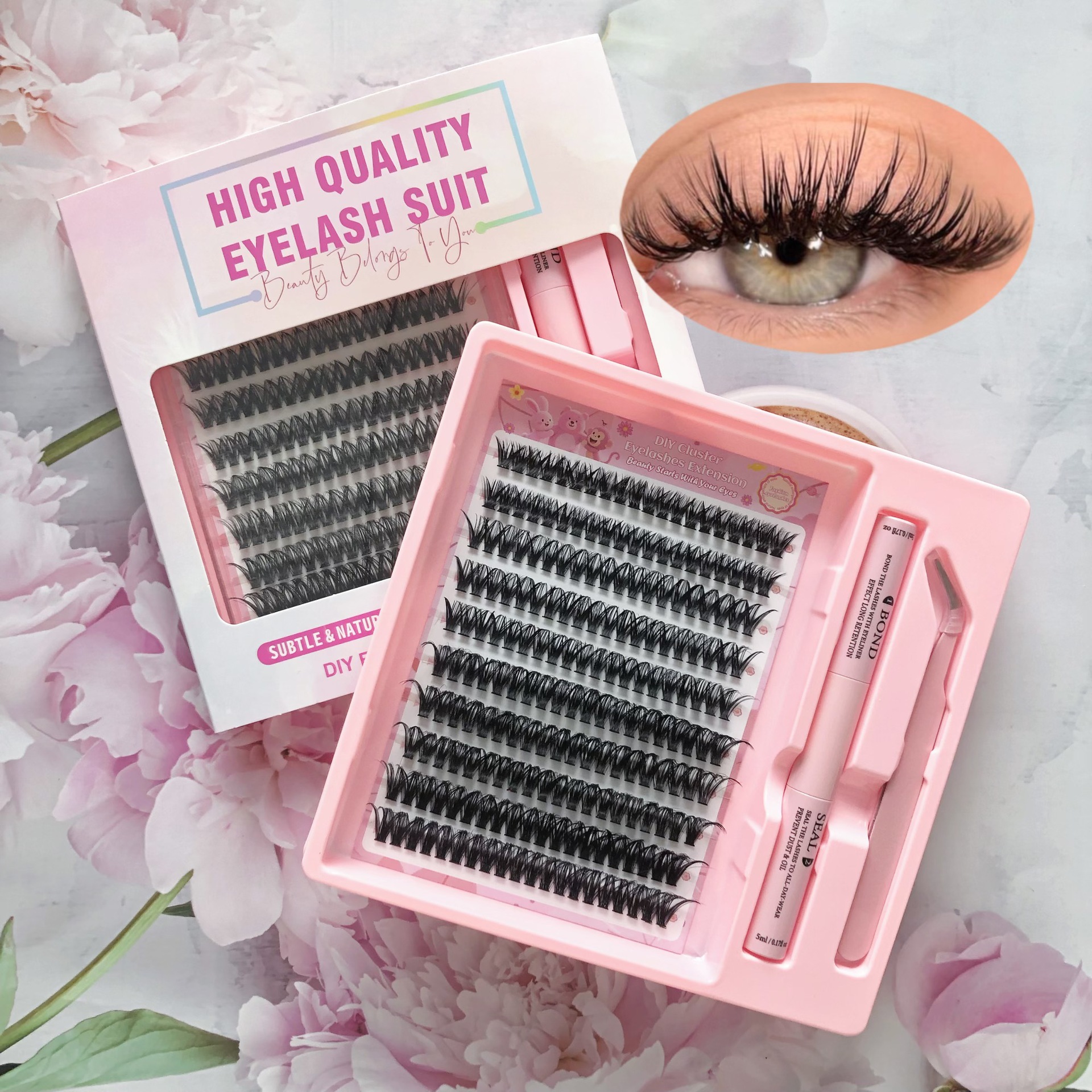 Transfronterizas pestañas falsas 30 - 100D comercio exterior caja de pestañas gruesas con pinzas de pegamento conjunto de pestañas falsas