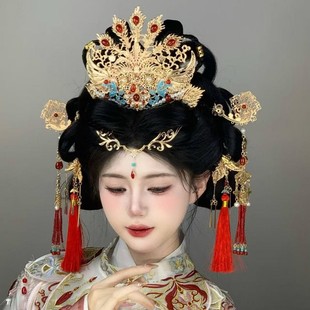 Original Ming Style Tang Style Antique Han Style Wedding All-match Headwear Phoenix Crown Bride Wedding Hair Accessories Full Wedding suit