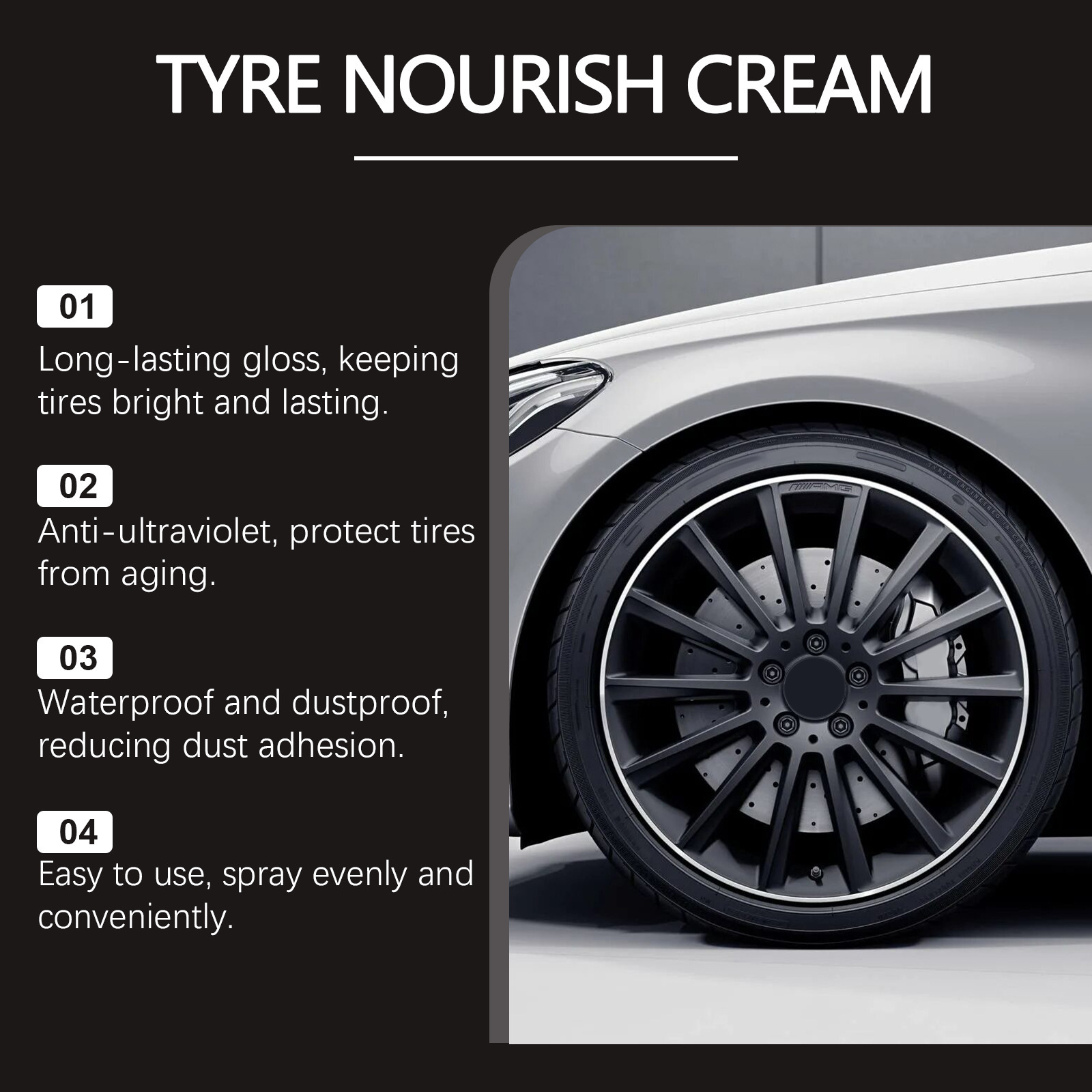 Rayhong Car Tire Retreading Wax Long-Lasting Protection Anti-Fouling Tire Aging Dust Polishing Wheel Retreading Wax