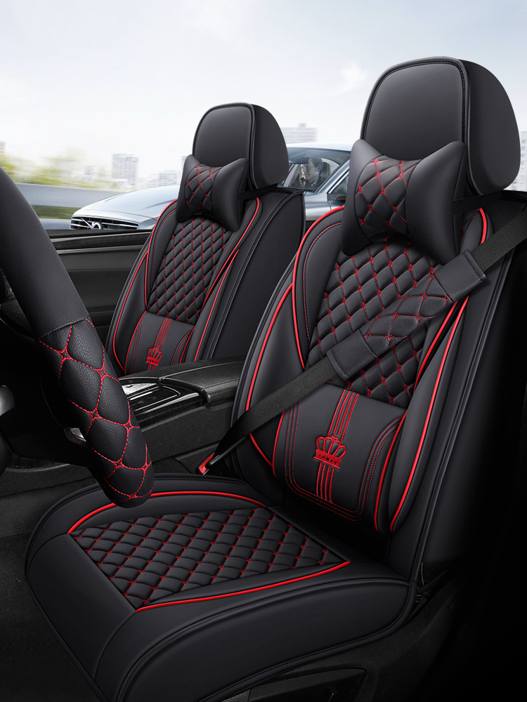 Leather Car — Universal Seat cushion, seat cover - mysterious-black-shoulder-pad