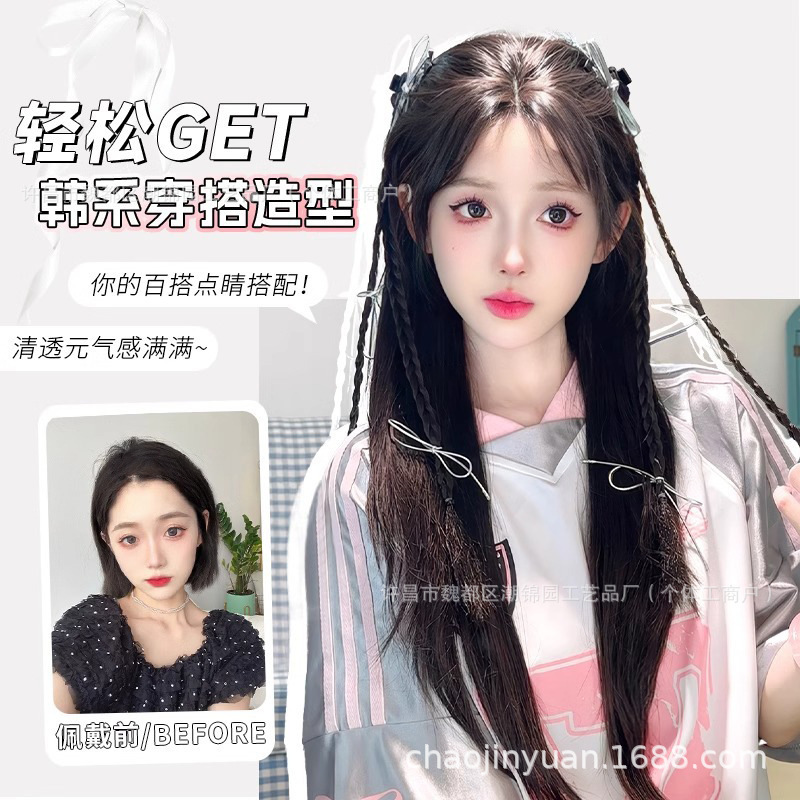 バレエ風の二重お下げの女性はポニーテールを挟んでいます。|undefined