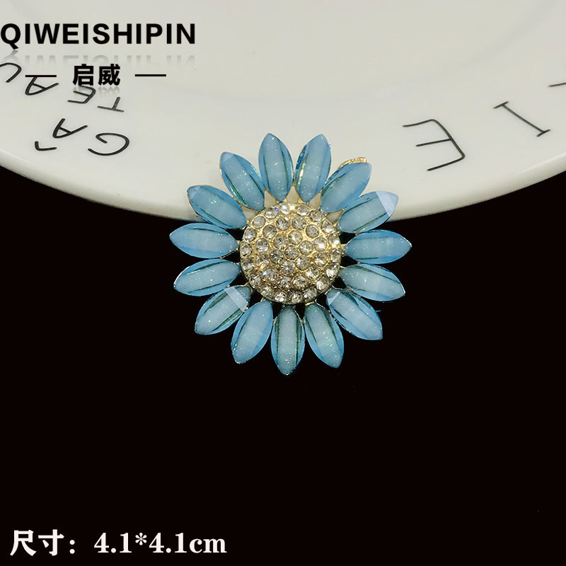 Qiwai の新しいガラスダイヤモンド象嵌ひまわりアクセサリーバッグ衣類車の装飾合金アクセサリー|undefined
