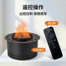 圆形仿真火焰壁炉智能语音家用客厅装饰电子壁炉雾化壁炉