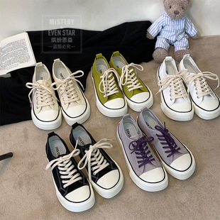 Twilight Star EVENSTAR Square Head Low Top Canvas Shoes Women's Mango Head Platform Ugly Cute Big Head Shoes MIS-806