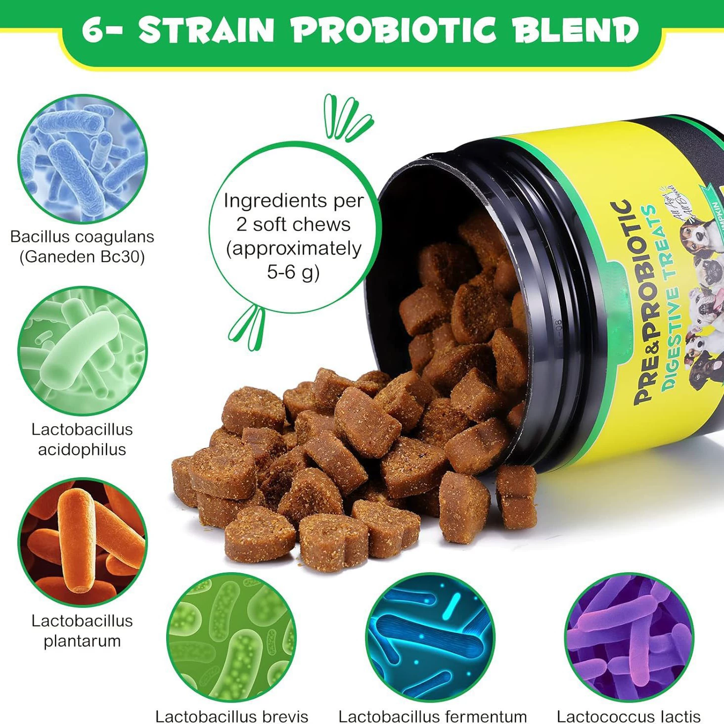 Amazon продает пробиотики для домашних животных жевательные таблетки для повышения пищеварения и здоровья кишечника поливитаминные производители