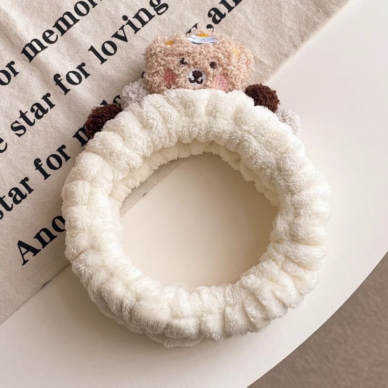 Caricatura encantadora muñeca de peluche intestino grueso anillo de cabello oso caño invierno corda clip de cabello cola de caballo joyeros de cabello nueva chica