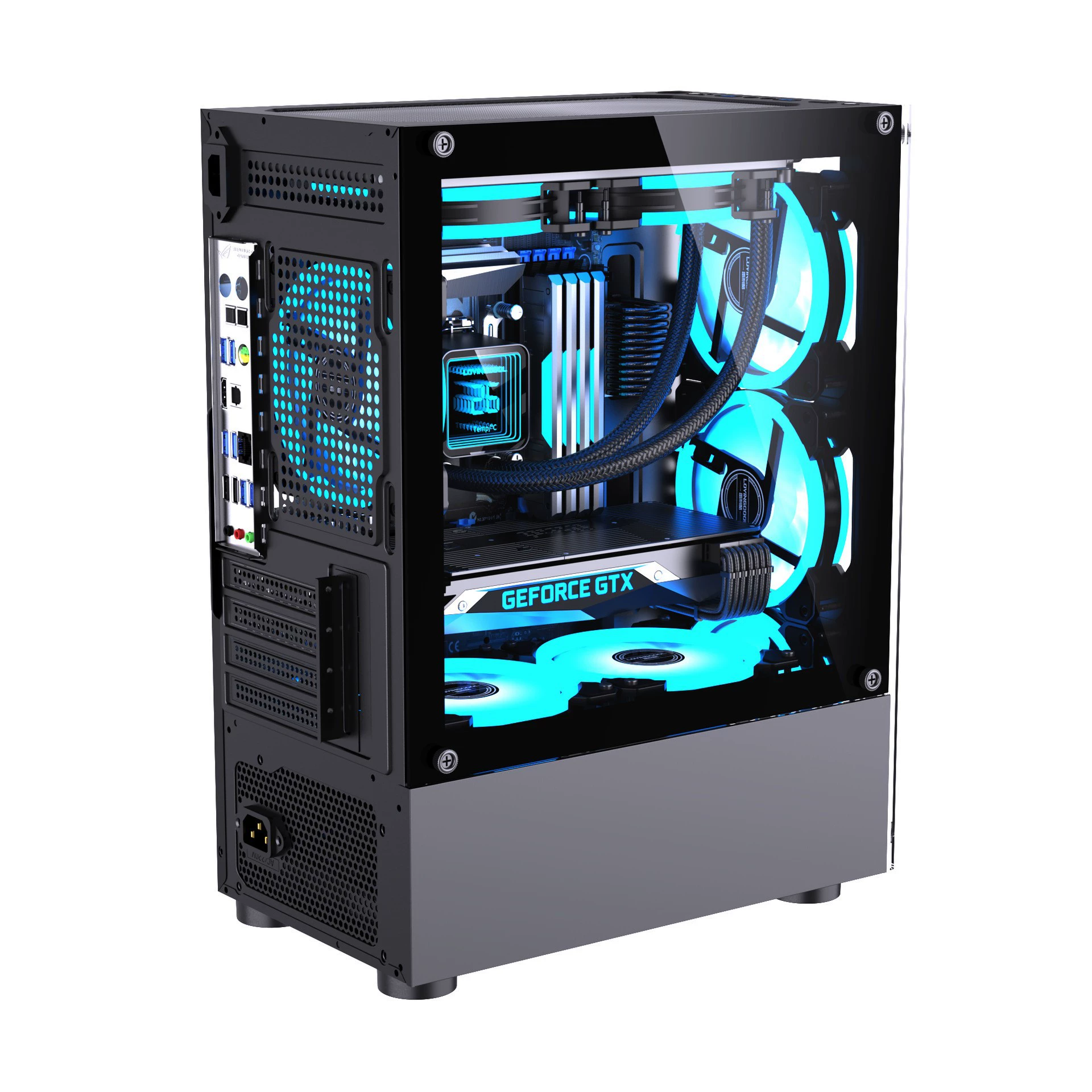 Rayliku 3310 настольный компьютер ATX корпус закаленное стекло водяное охлаждение e-спорт RGB игровая консоль