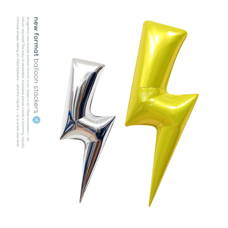 Party decoration photo props toy balloon large golden Lightning Silver cartoon aluminum balloon