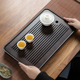 Tea tray household 2023 new light luxury small draining water storage tea table kung fu tea set bamboo tea Sea dry tea table tray