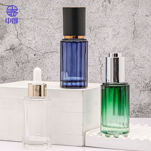 Zhonglang Caixia High-End Cosmetics Essence Bottle, Dropper Pump Bottle, Rubber Tip Dropper Bottle, Can Be Printed with Logo Bottle