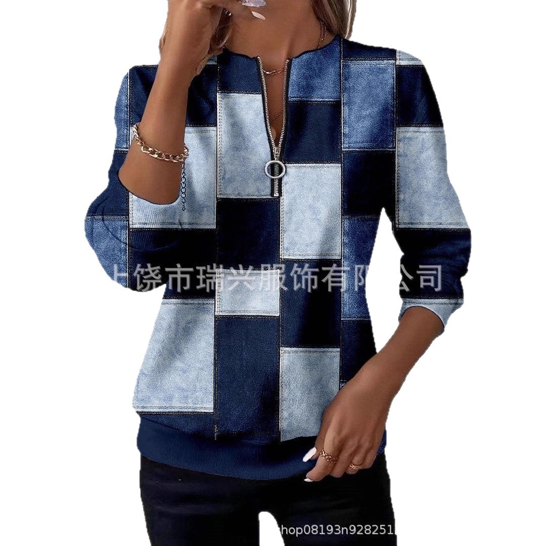 Sudadera Casual de Manga Larga con Estampado para Mujer de Spandex para Uso Diario