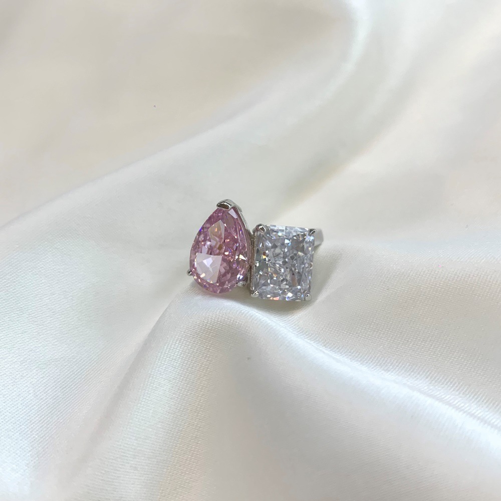 Women's Gender 925 Sterling Silver Zircon Water Droplets Rings
