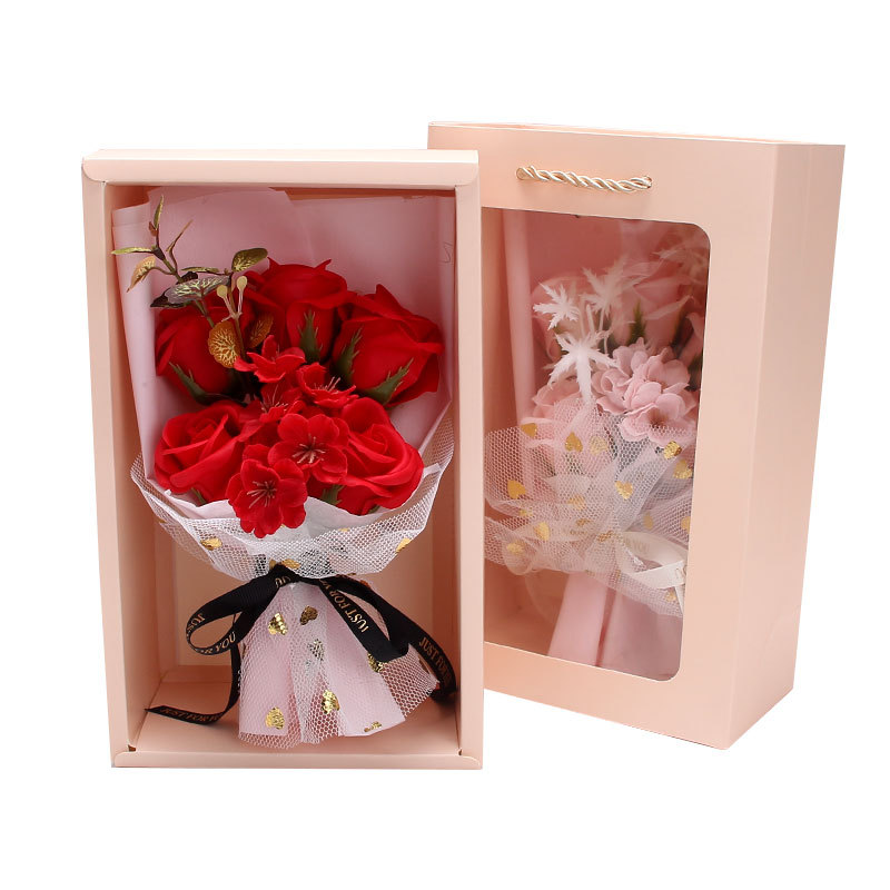 Teacher's Day Gift For Teacher's Best Friend's Birthday,Simulated Roses,Company Annual Meeting Handbag,Small Bouquet