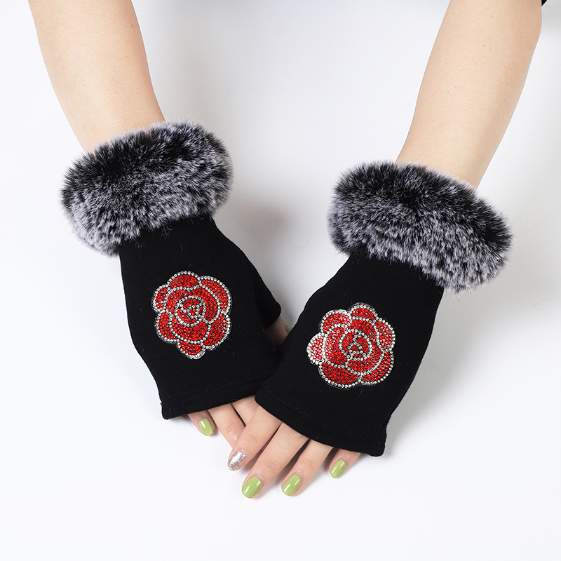 Women's Elegant Streetwear Heart Shape Flower Bow Knot Gloves 1 Piece display picture 4