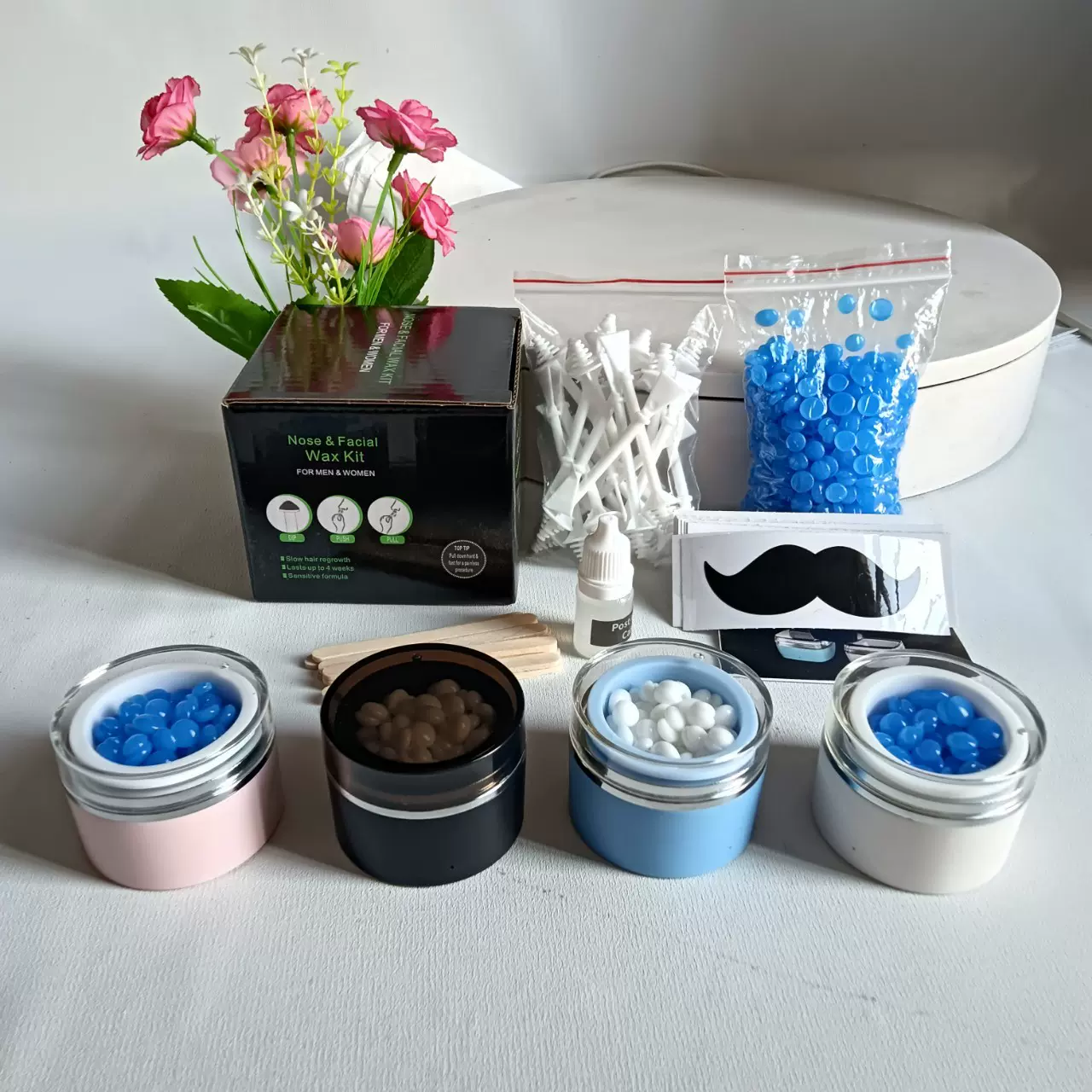 圆形迷你鼻毛脱毛蜡机便携式USB小mini小部位脱毛器脱眉毛套装