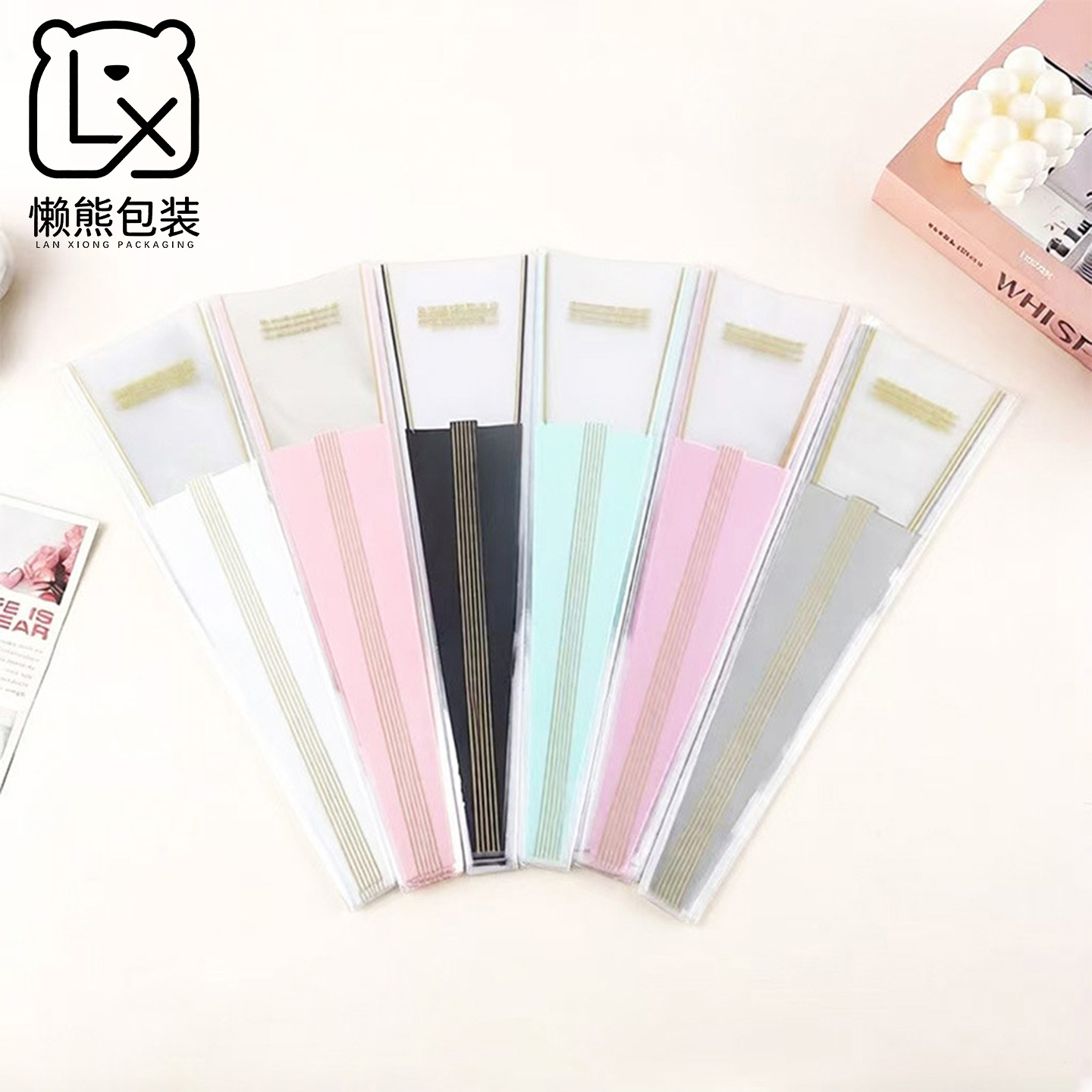 Fábrica en stock al por mayor Sansheng línea única flor paquete bolsa Rosa bolsa de embalaje flor material de embalaje floral DIY bolsa