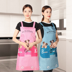 廠家供應雙肩背帶圍裙狗狗圖案廚房印字圍裙勞保LOGO圍裙批發