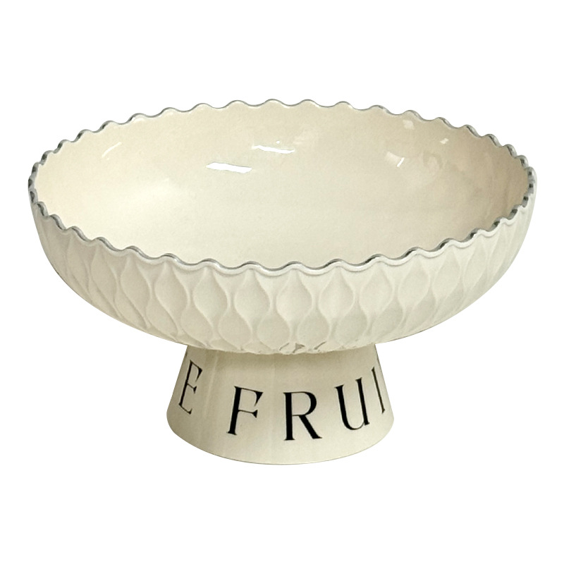 Plato de frutas de viento de crema mesa de té sala de estar cestas de frutas de alto valor de cara dulces de bocadillos plato de frutas de gran capacidad