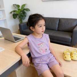 女童儿童睡衣莫代尔短袖套装夏季薄款空调两件套家居服