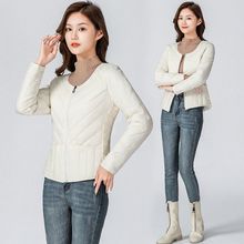 加绒加厚内穿保暖修身小棉袄冬季圆领羽绒棉服贴身打底短款棉衣女