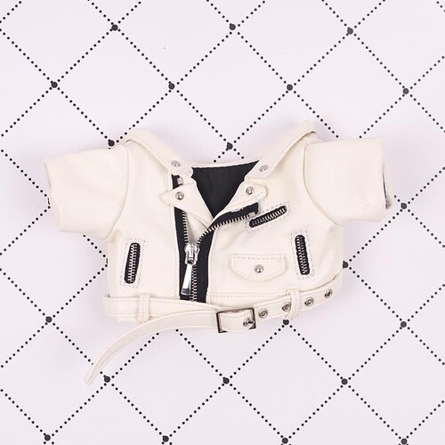 20厘米娃衣皮夹克机车服皮衣棉花娃娃娃衣棉花娃娃公仔同款皮衣