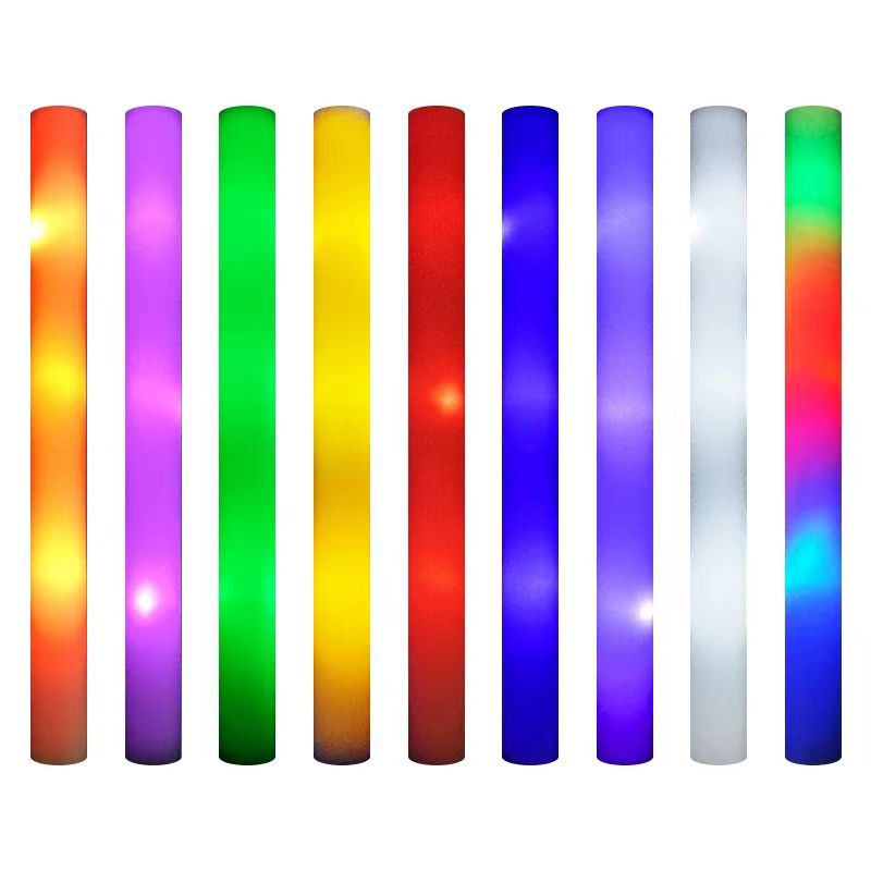 Coloridas esponjas transfronterizas varillas fluorescentes concierto varillas fluorescentes de apoyo festival de música impresión de logotipo varillas fluorescentes