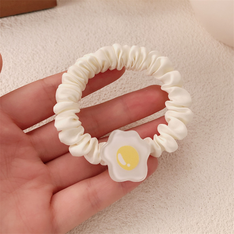 Hermosa niña acrílico pato cuerda de cabeza temperamento de alta elasticidad intestino delgado anillo de cabello universal huevo correa de cabello correa