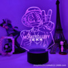 Cross -border hot sale of One Piece 3D Anime Night Lantern Luffy Luffy Led colorful touch remote control acrylic night lamp