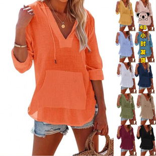 I 13681 Hooded beach cover up shirt �Bñɳ�������L���r��