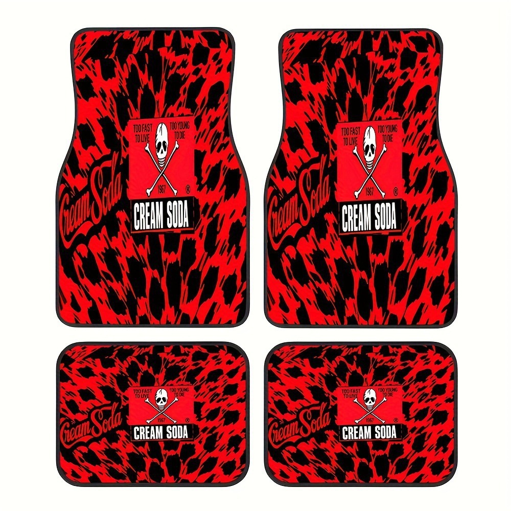 Cross-border Amazon American-style trendy car floor mats four-piece set, water-absorbent, wear-resistant, dirt-resistant car decorative floor mats, drop-shipping available