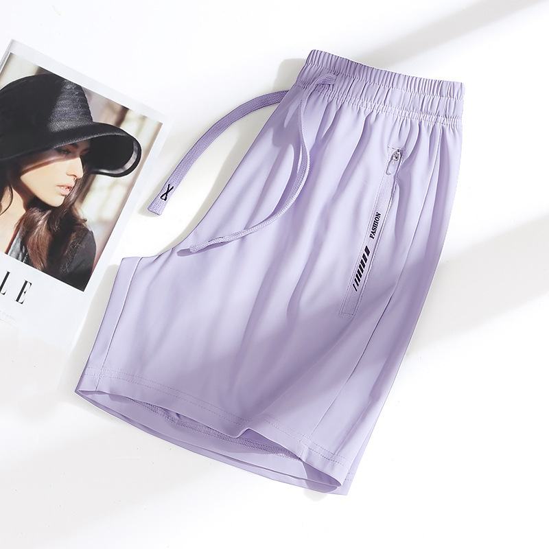 Ice Silk Sports Casual Shorts for Women Summer Outdoor Sun Protection Three-Point Pants Elastic Breathable Running Quick-Drying Pants for Men 2223