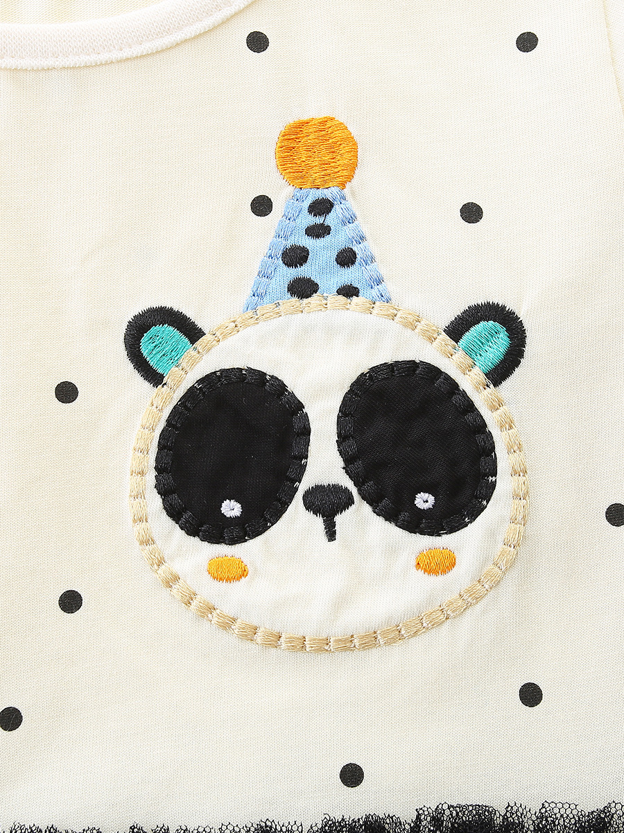 AostaBetty vestido de niña de estilo europeo y americano 26 mallas de otoño falda infantil de algodón de cuello redondo falda casual para niños