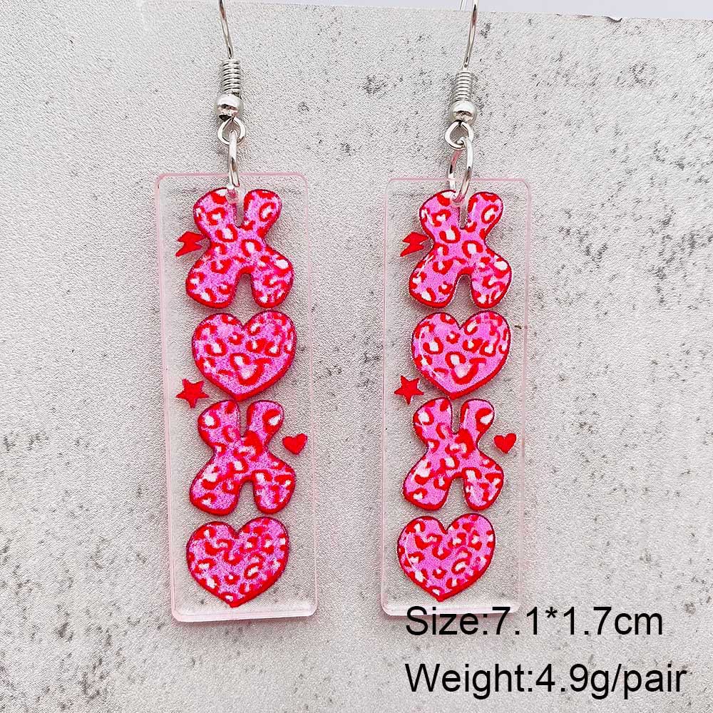 1 Pair Elegant Lady Streetwear U Shape Geometric Heart Shape Arylic Drop Earrings display picture 3