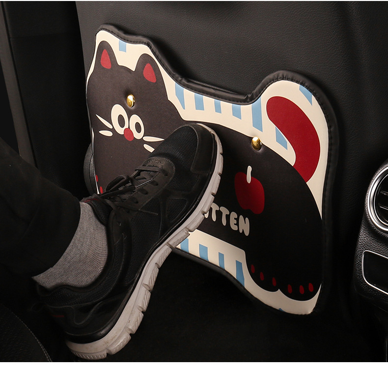 Sausage Cat Kitten Lady Cartoon Car Seat Back Anti-Kick Pad Car Seat Back Anti-Stain Pad Anti-Dirty Pad