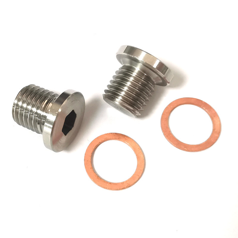 M12x1.5 tapón de alambre exterior hexagonal con junta tapón de aceite de acero inoxidable Amazon venta caliente piezas de automóvil al por mayor