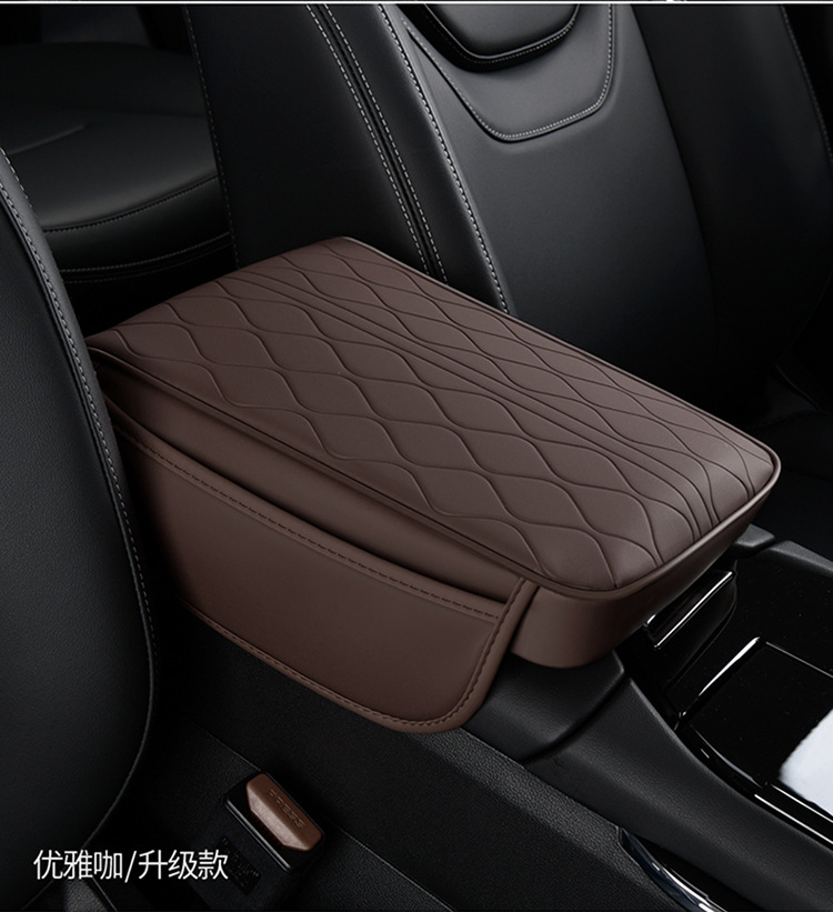 New Car Armrest Box Pad Memory Foam Armrest Heightening Pad Elbow Pad Embossed Water Ripple Cover Pocket Style