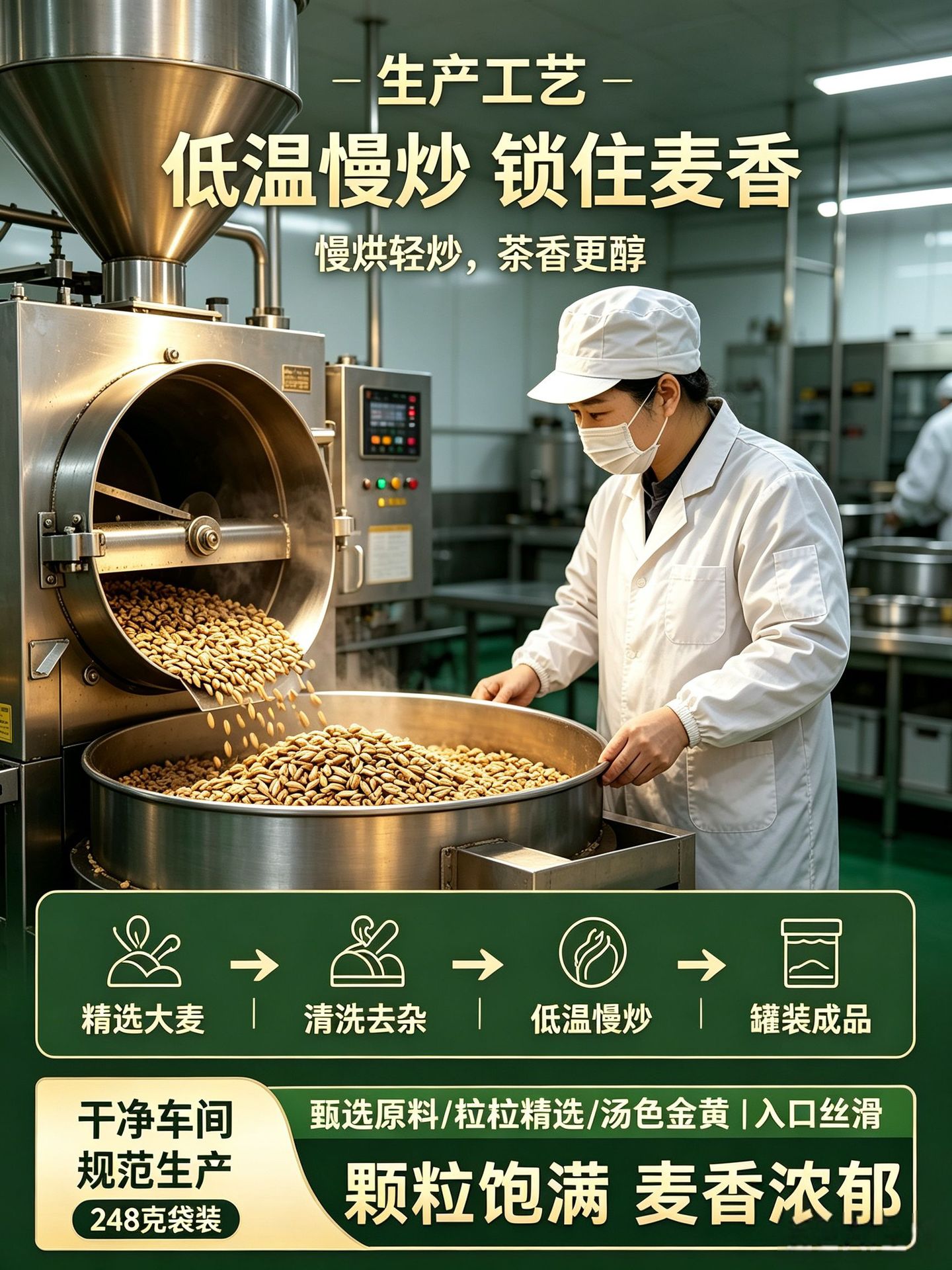 Roasted Barley Tea 248g Bagged Selected Raw Materials Wellness Tea specifications