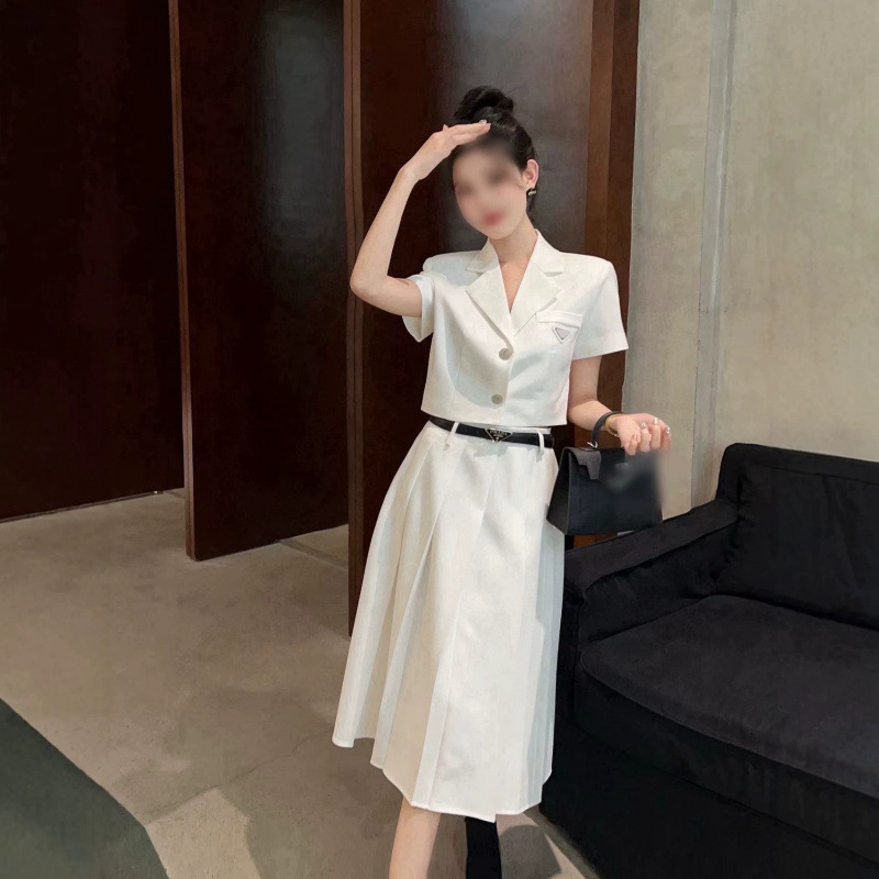 Nanyou High-End Women's Clothing 26 Summer P-Brand New Style Blazer-Style Short Jacket with High-Waisted Skirt Set with Belt