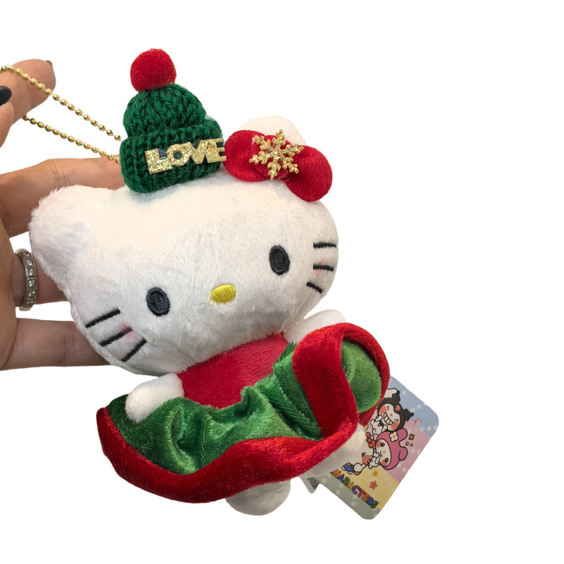 新品クリスマス限定ポンポンスカートキティちゃんストラップ可愛いぬいぐるみストラップ掛け飾り祭りプレゼントストラップキー|undefined