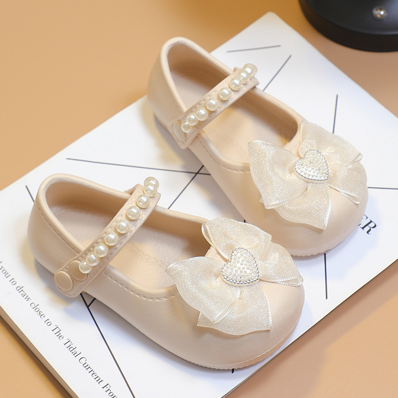2495【Apricot】Pearl bow