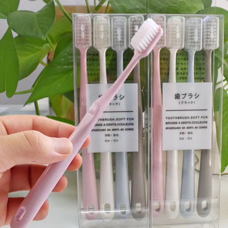 健康ブランド日本式マカロン歯ブラシ4本入成人家庭用ソフト毛歯ブラシメーカー現物卸売り|undefined