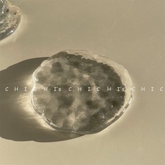 Nordic style coaster high appearance thickened heat-resistant irregular ice melting glass coaster jewelry tray photo props for women